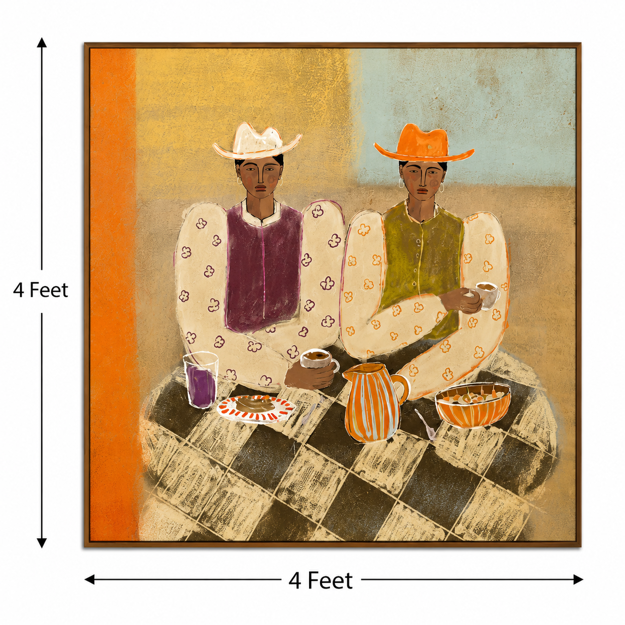 Desert Harmony Gathering – Printed Canvas Felt Acoustic Panel (4 x 4)