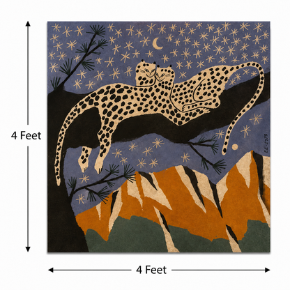 Moonlit Wild Grace – Printed Canvas Felt Acoustic Panel (4 x 4)