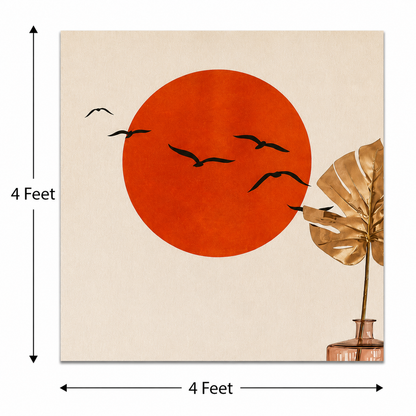Crimson Horizon – Printed Canvas Felt Acoustic Panel (4 x 4)