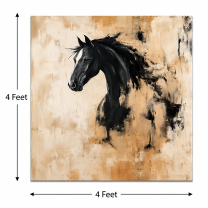 Midnight Stallion – Printed Canvas Felt Acoustic Panel (4 x 4 Feet)