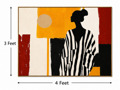 Silhouette in Contrast – Printed Canvas Felt Acoustic Panel (4 x 3 Feet)