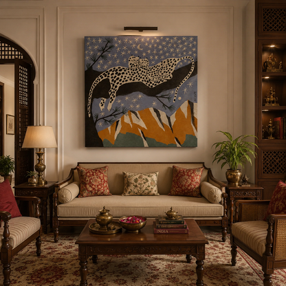 Moonlit Wild Grace – Printed Canvas Felt Acoustic Panel (4 x 4)