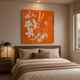 Amber Botanical Glow – Printed Canvas Felt Acoustic Panel (4 x 4)