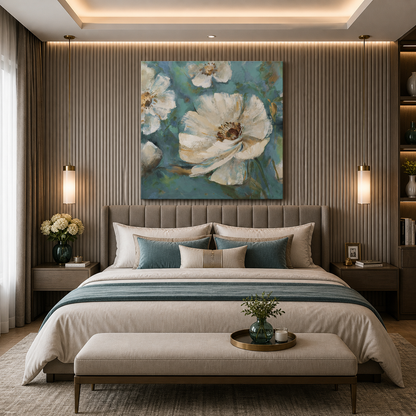 Celestial Bloom – Printed Canvas Felt Acoustic Panel (4 x 4)