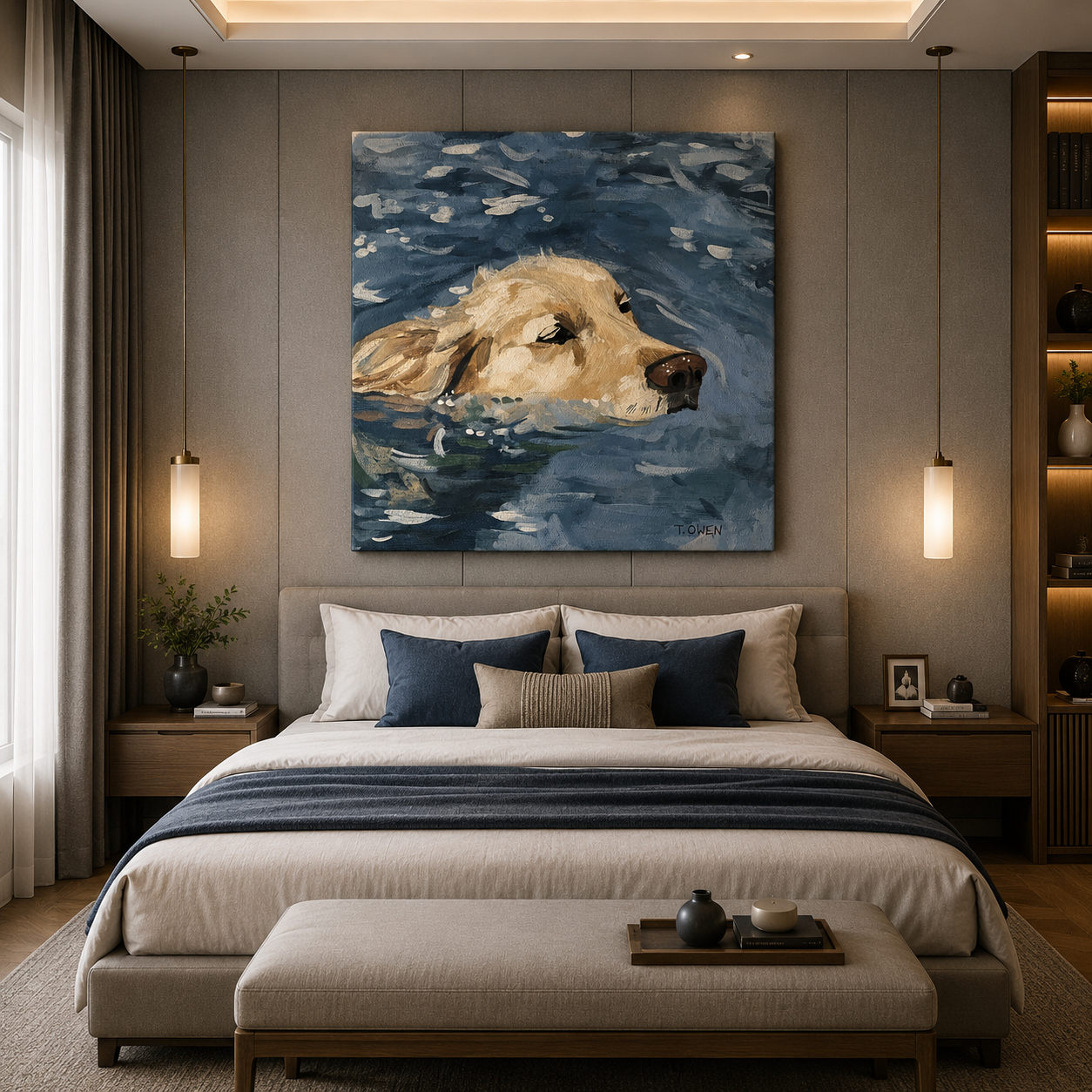 Silent Drift – Printed Canvas Felt Acoustic Panel (4 x 4)