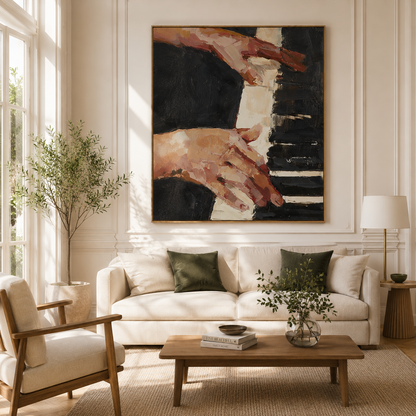 Harmony in Hands – Printed Canvas Felt Acoustic Panel (4 X 4)