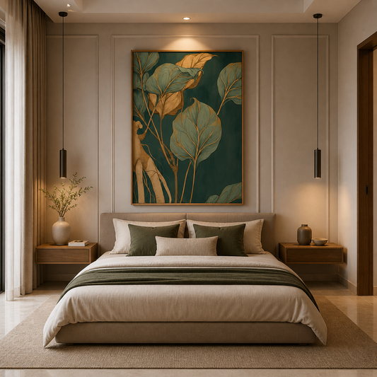Verdant Serenity – Designer Canvas Felt Acoustic Wall Panel (4 X 3)