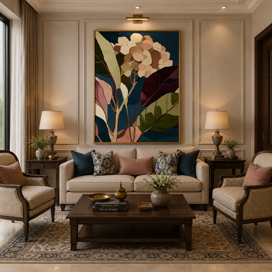 Botanical Harmony – Luxury Canvas Felt Acoustic Panel (4 X 3)