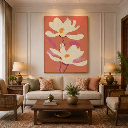 Coral Bloom – Printed Canvas Felt Acoustic Panel (4 X 3)