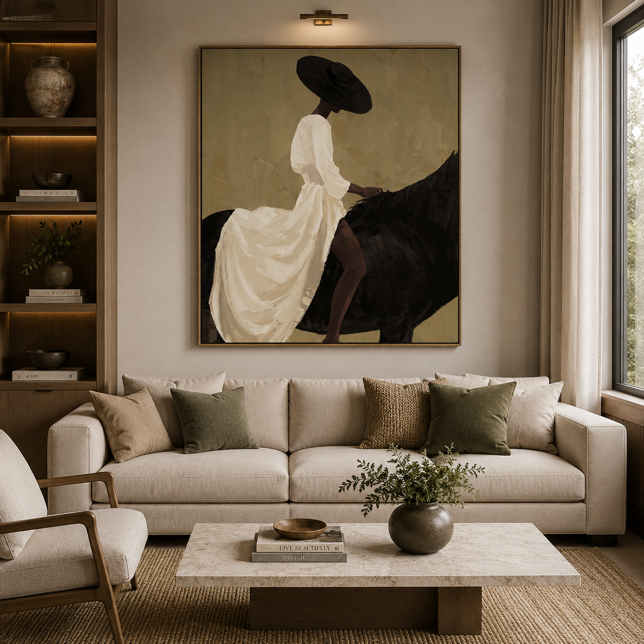 Velvet Noir Elegance – Printed Canvas Felt Acoustic Panel (4 X 4)
