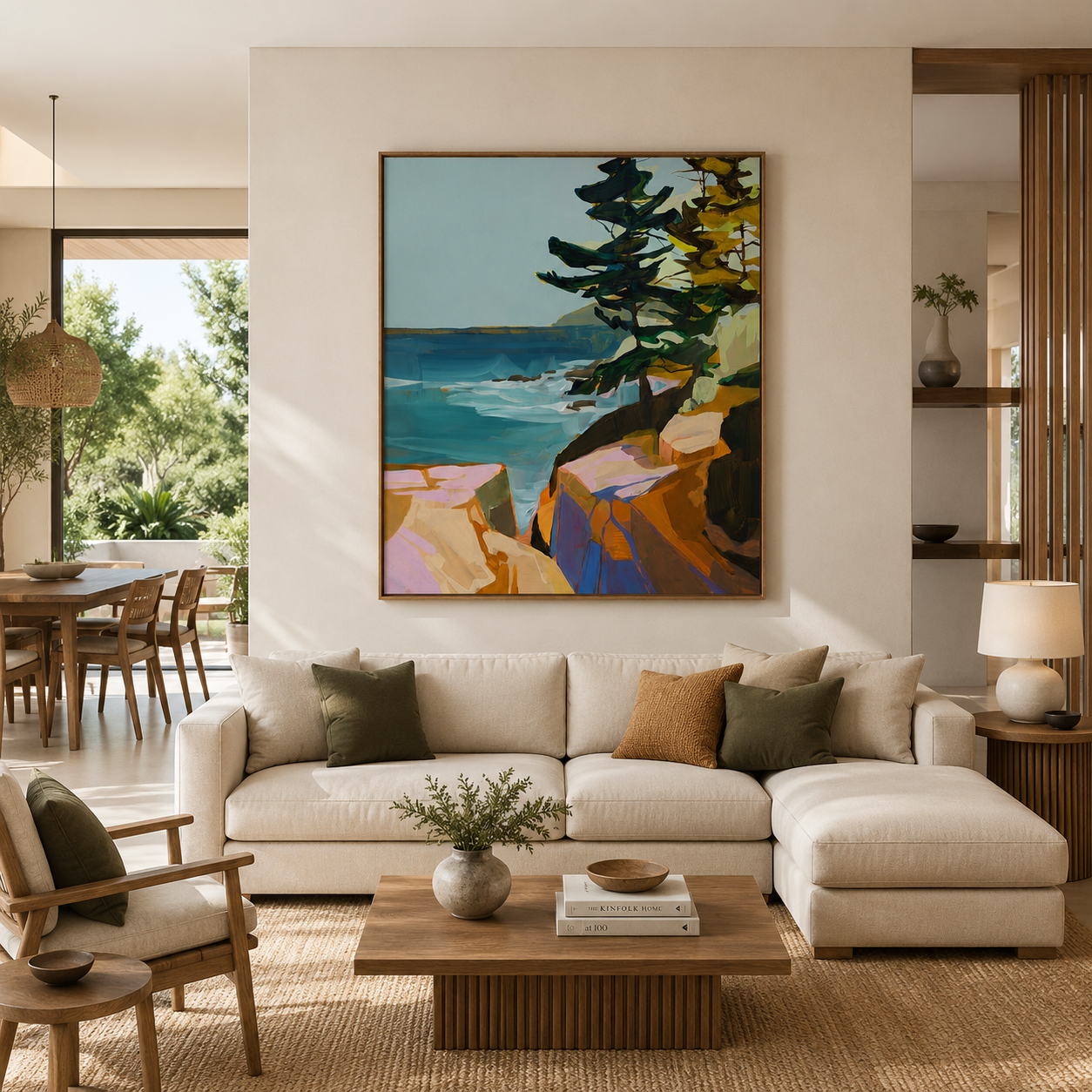 Cliffside Serenity – Printed Canvas Felt Acoustic Panel