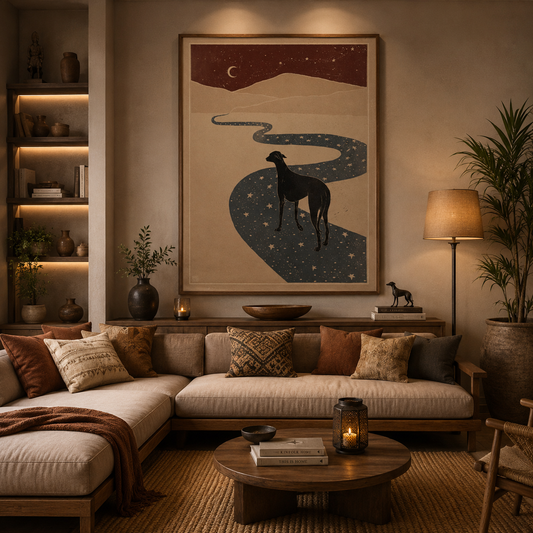 Starlit Wanderer – Designer Canvas Felt Acoustic Wall Panel (4 X 3)