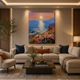 Sunset Blossom Coast – Designer Canvas Felt Acoustic Wall Panel (4 X 3)