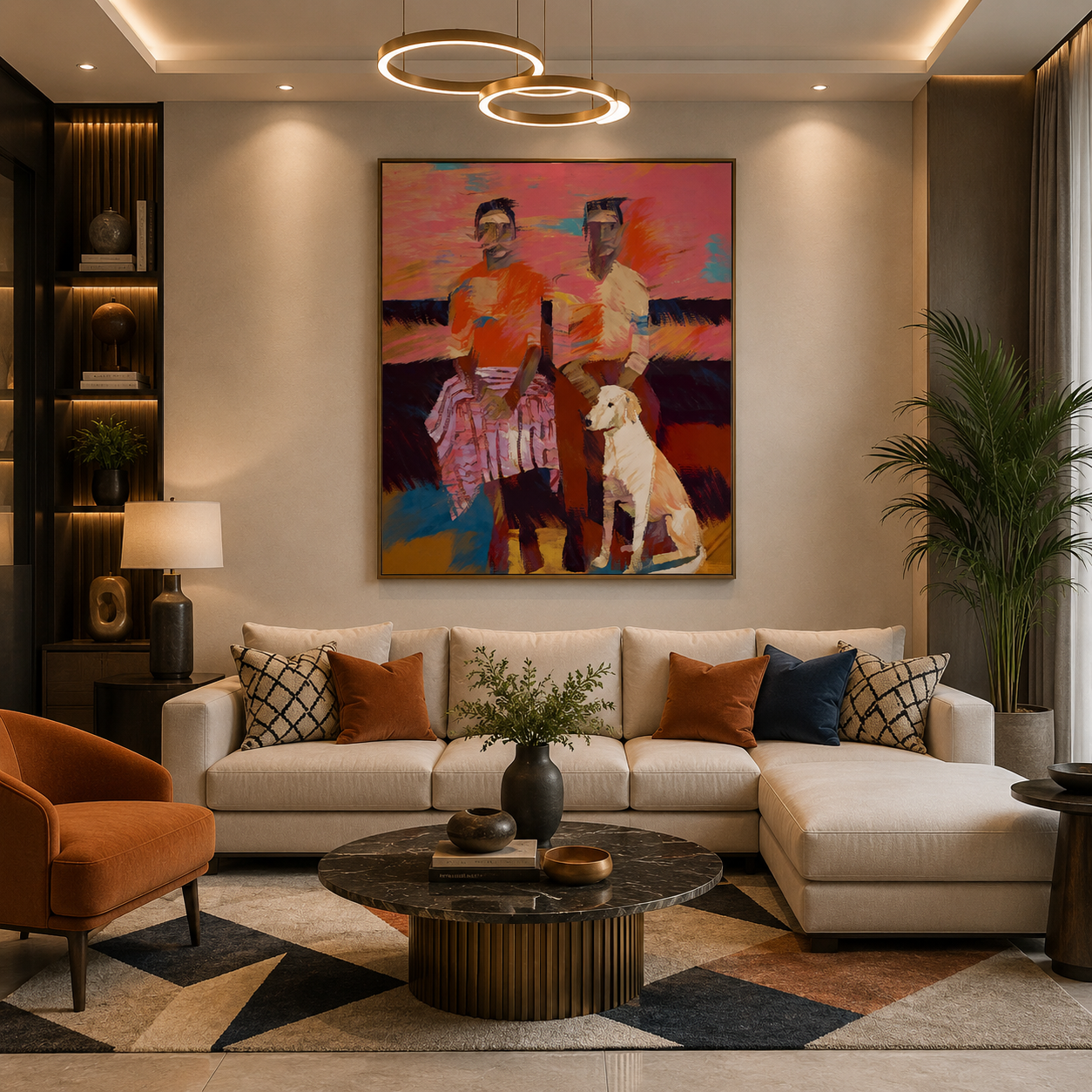Sunset Companions – Luxury Canvas Felt Acoustic Panel (4 X 3)