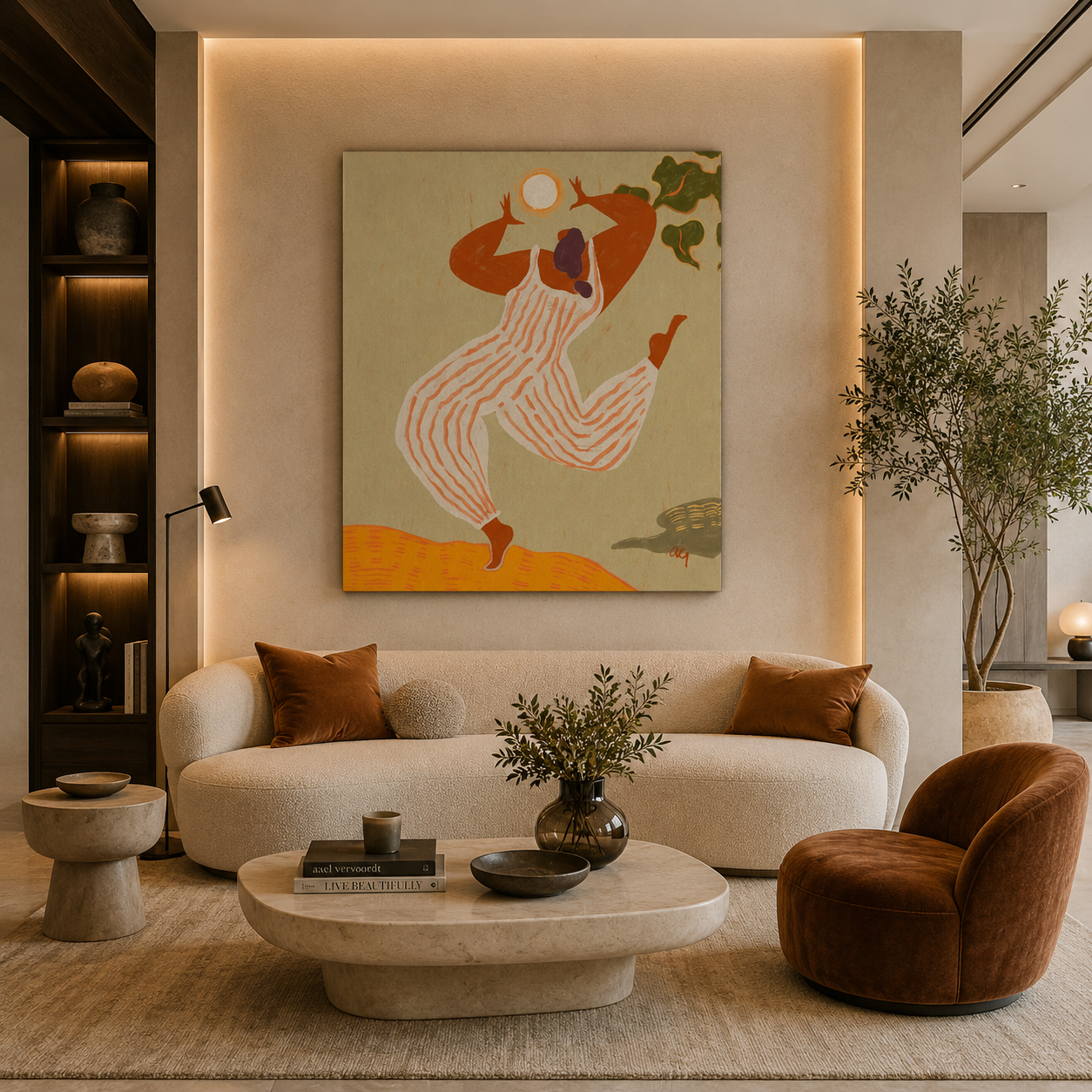 Sunlit Rhythm – Printed Canvas Felt Acoustic Panel (4 X 3)
