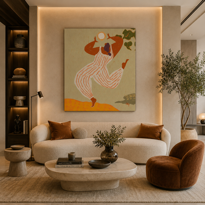 Sunlit Rhythm – Printed Canvas Felt Acoustic Panel (4 X 3)