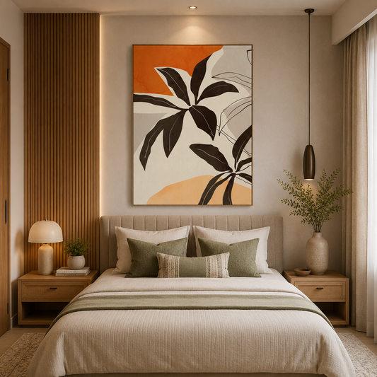 Sunset Palm Silhouette – Printed Canvas Felt Acoustic Panel (4 X 3)
