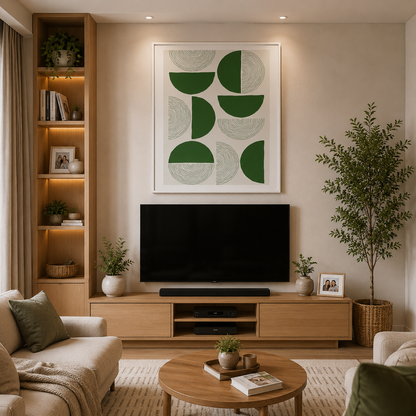 Emerald Rhythm – Luxury Canvas Felt Acoustic Panel (4 X 3)
