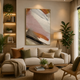 Blush Horizon – Designer Canvas Felt Acoustic Wall Panel (4 X 3)