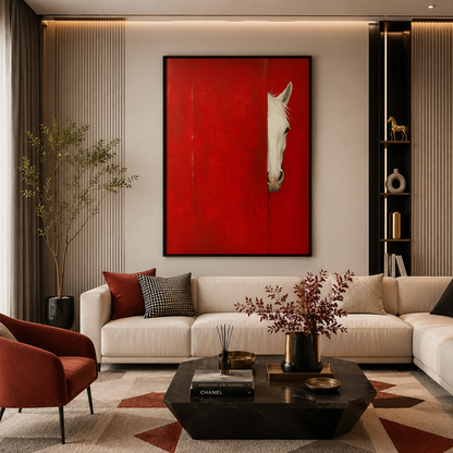 Crimson Majesty – Designer Canvas Felt Acoustic Wall Panel (4 X 3)