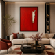 Crimson Majesty – Designer Canvas Felt Acoustic Wall Panel (4 X 3)
