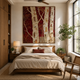 Crimson Birch – Luxury Canvas Felt Acoustic Panel (4 X 3)