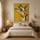 Golden Flight – Printed Canvas Felt Acoustic Panel (4 X 3)