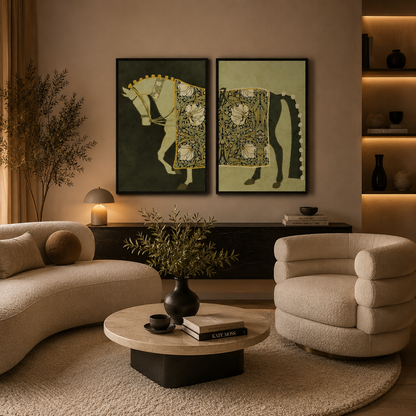 Royal Equine Mosaic – Luxury Canvas Felt Acoustic Panel Set (4 X 3)