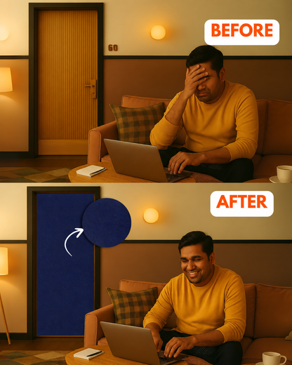 Door Soundproof Panel with Door Seals | Night Blue