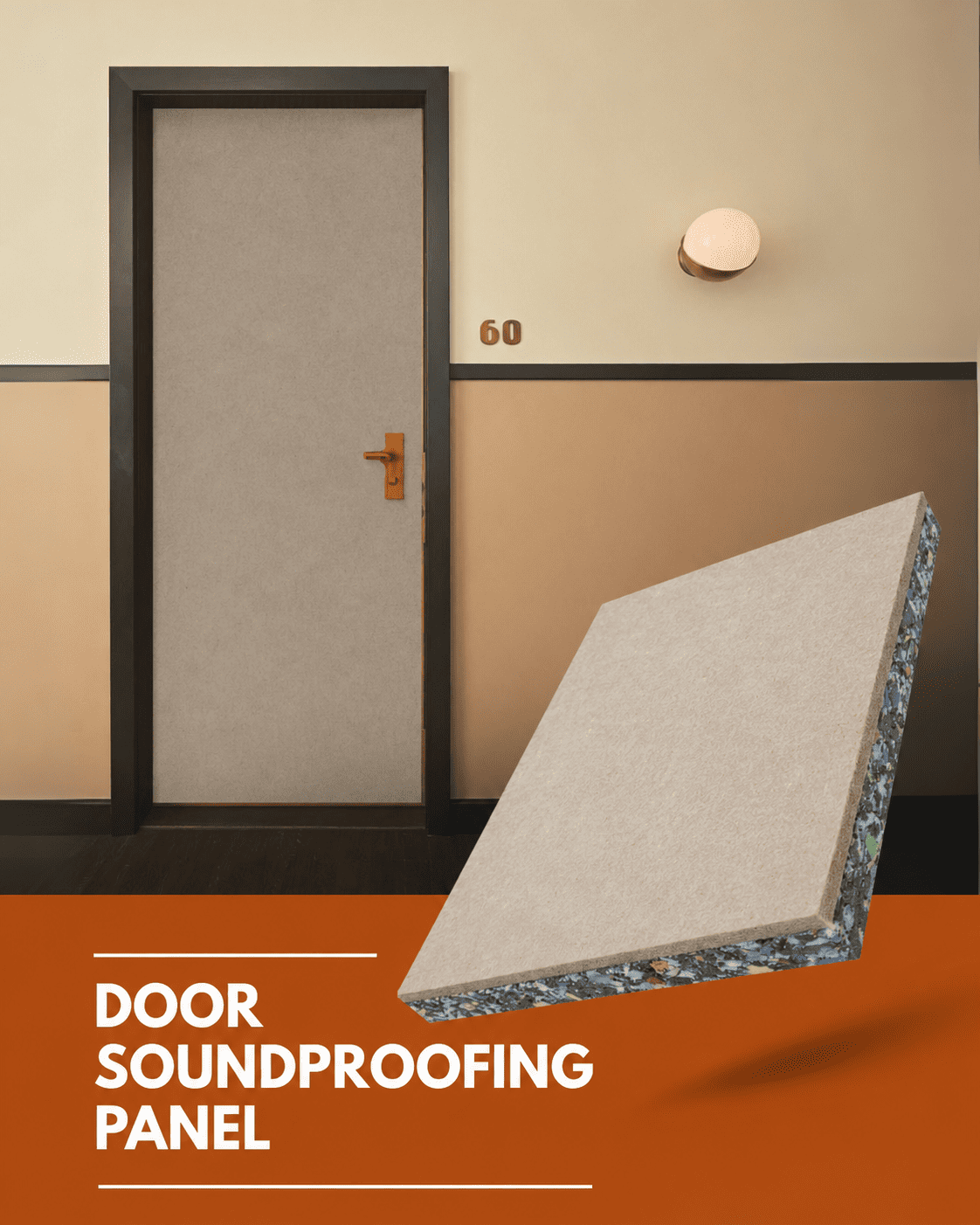 Door Soundproof Tiles | Sand Brown