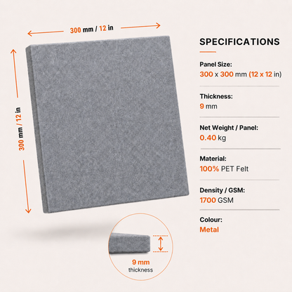 Felt PET Acoustic Panel | Office & Home Acoustics | Metal