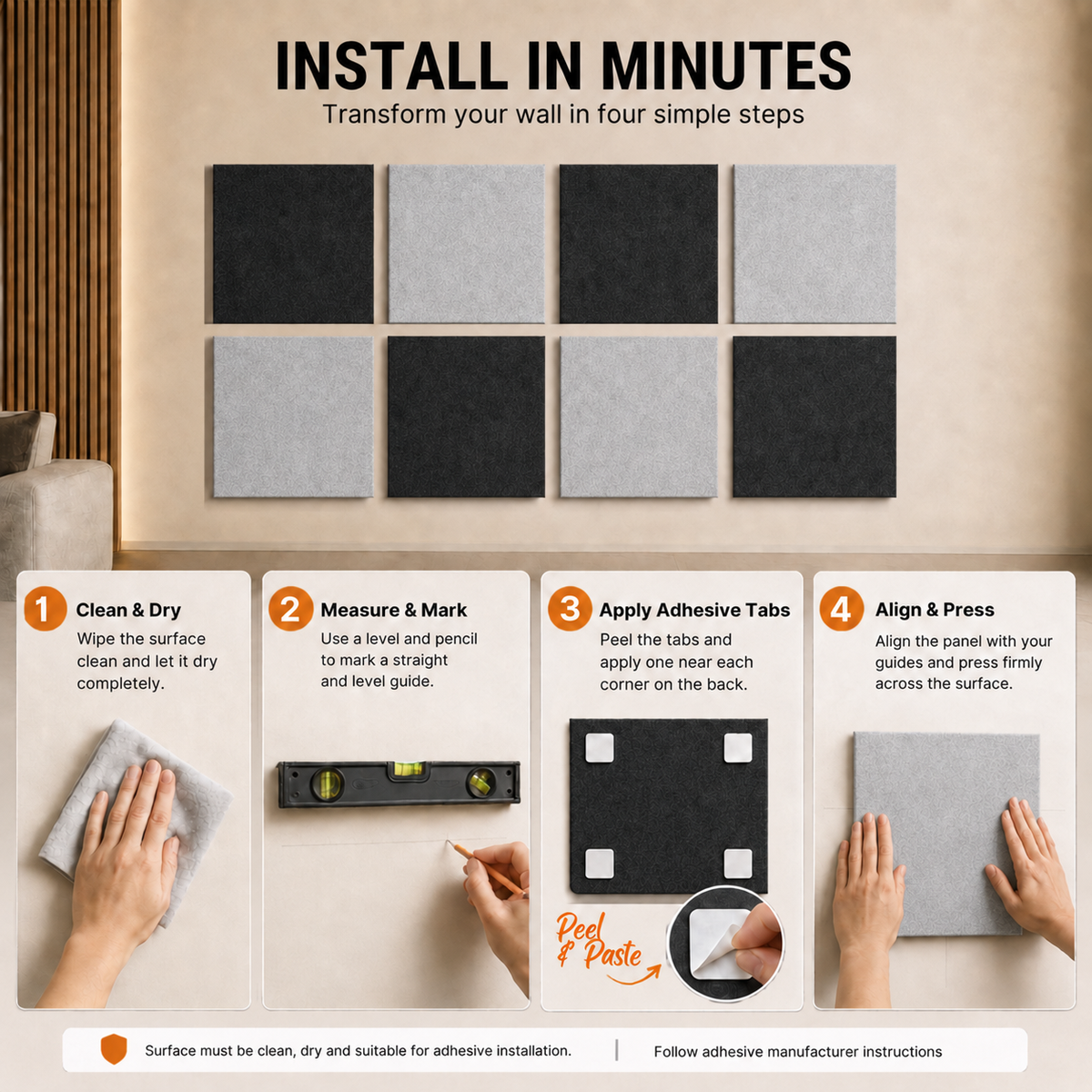 Felt PET Acoustic Panel | Office & Home Acoustics | Chess
