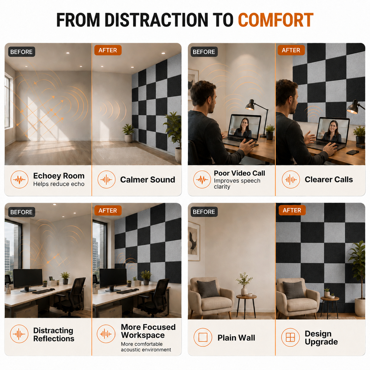 Felt PET Acoustic Panel | Office & Home Acoustics | Chess