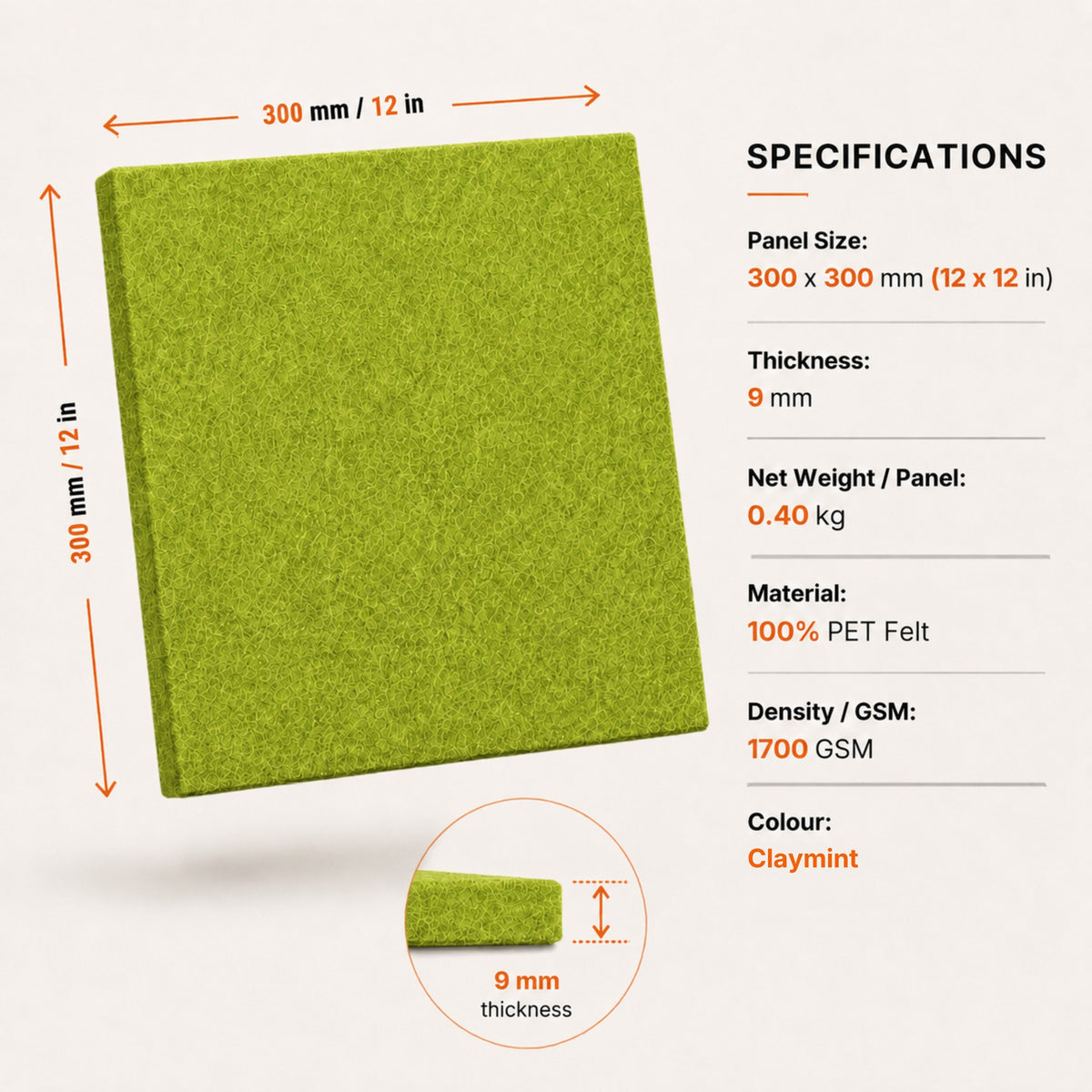 Felt PET Acoustic Panel | Office & Home Acoustics | Claymint