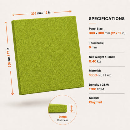 Felt PET Acoustic Panel | Office & Home Acoustics | Claymint