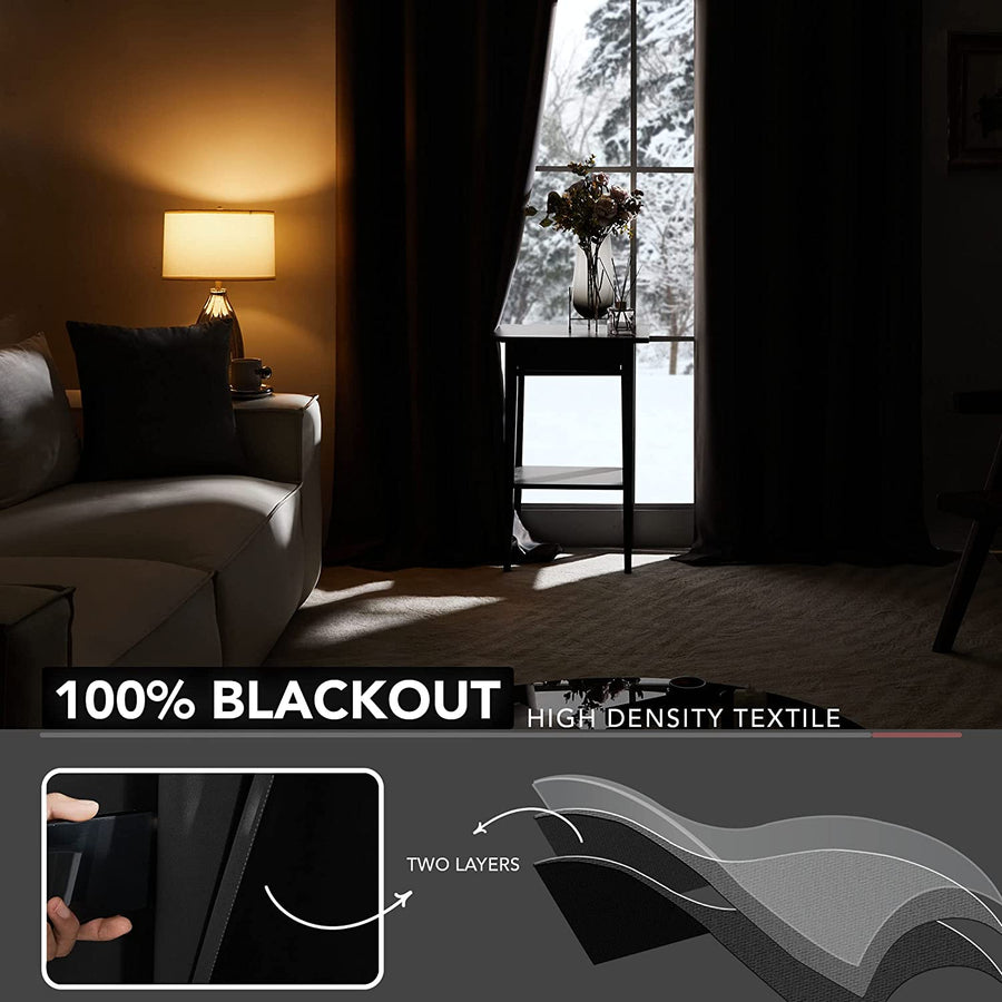 MMT Acoustix® Acoustic Window Curtain With Eyelet | 9x4 Feet | Black