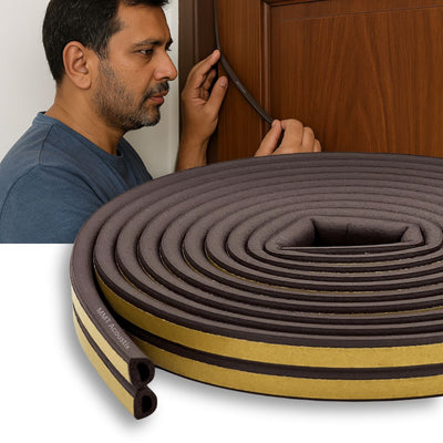 Soundproofing Rubber Seal for Doors & Windows | Self Adhesive | Brown