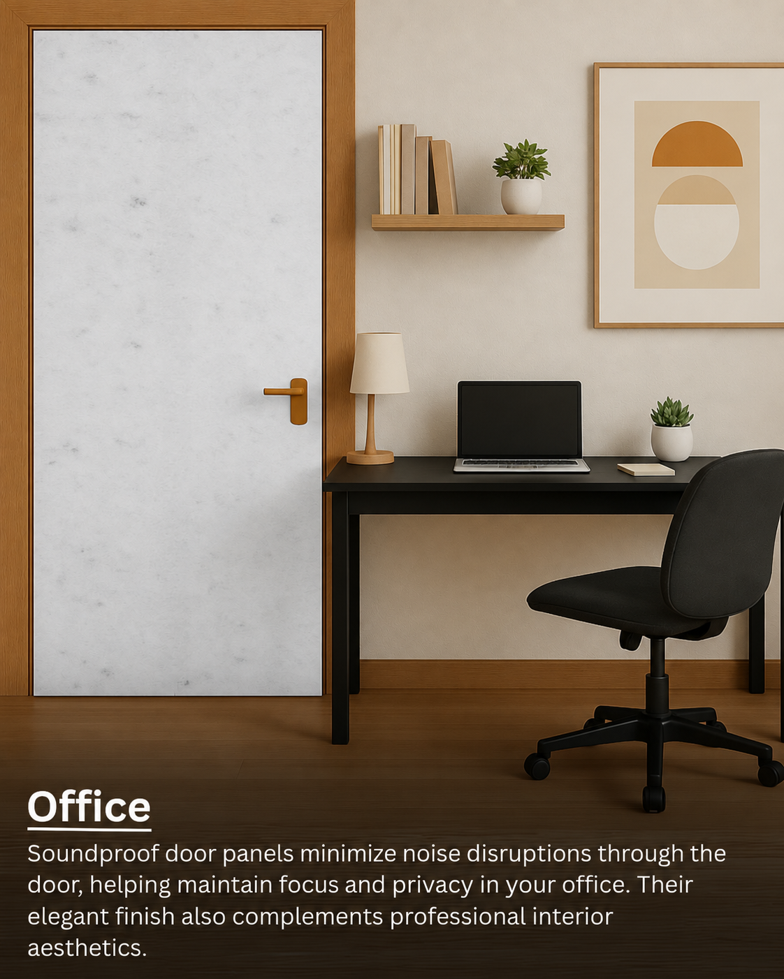 Door Soundproof Panel with Door Seals | Hair Grey