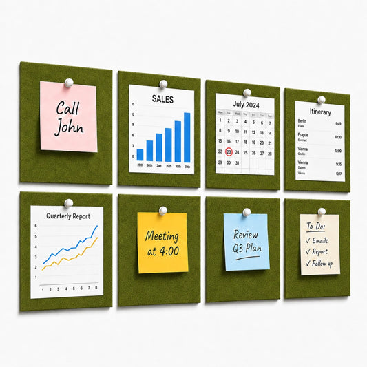 FeltPin Acoustic Bulletin Board 1 x 1 Feet | Olive
