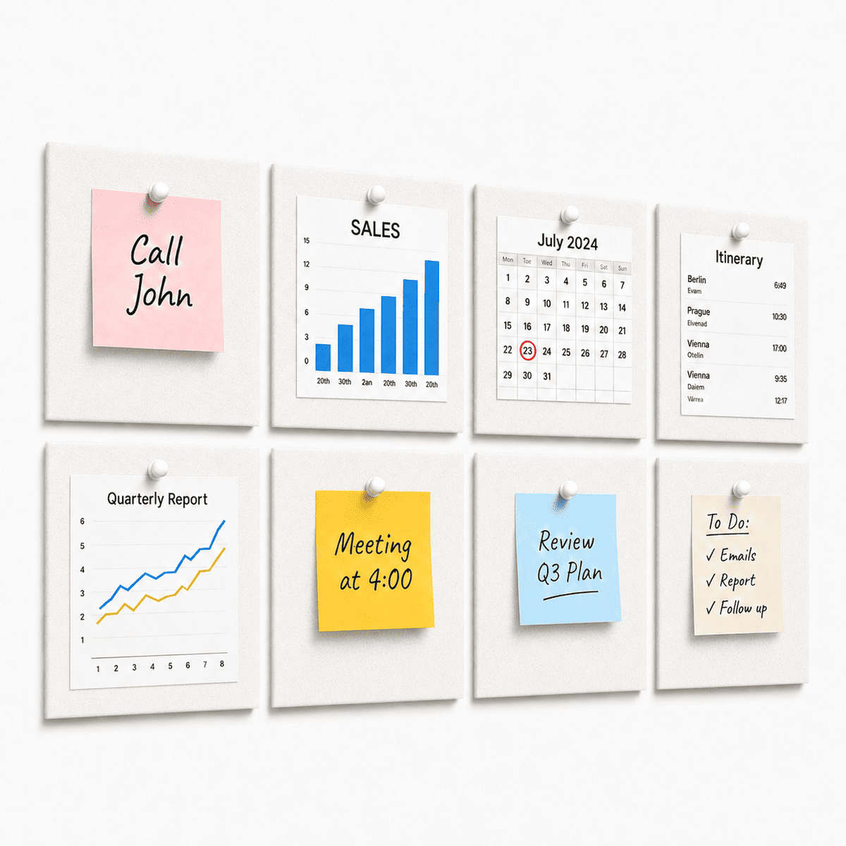 FeltPin Acoustic Bulletin Board 1 x 1 Feet | White