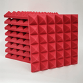 Pyramid Acoustic Foam Panel 2" | 1 x 1 Feet | Flame Red