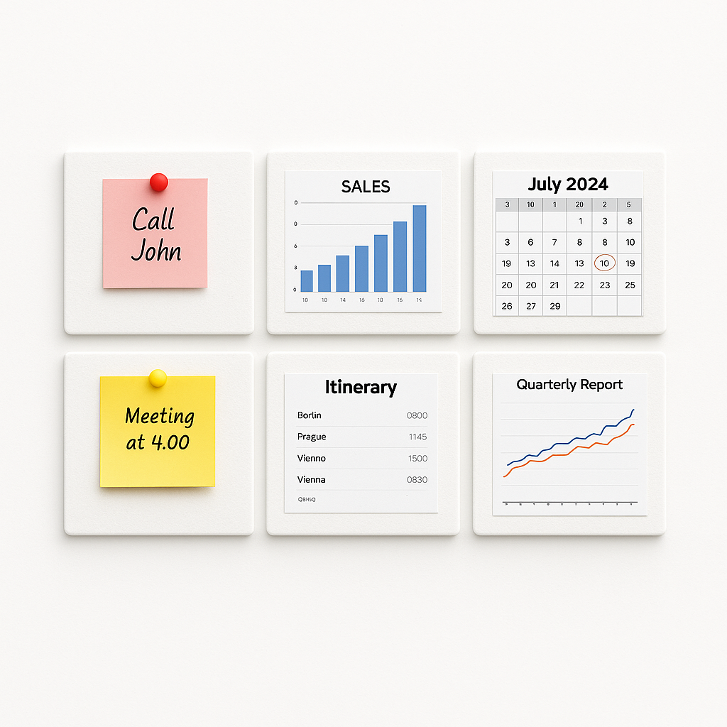 FeltPin Bulletin Board 30x30cm | White