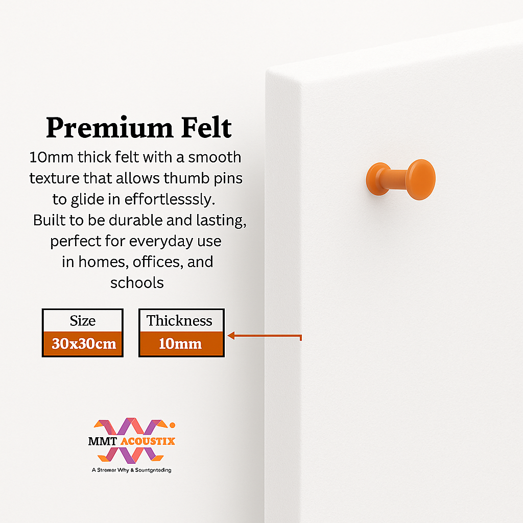 FeltPin Bulletin Board 30x30cm | White