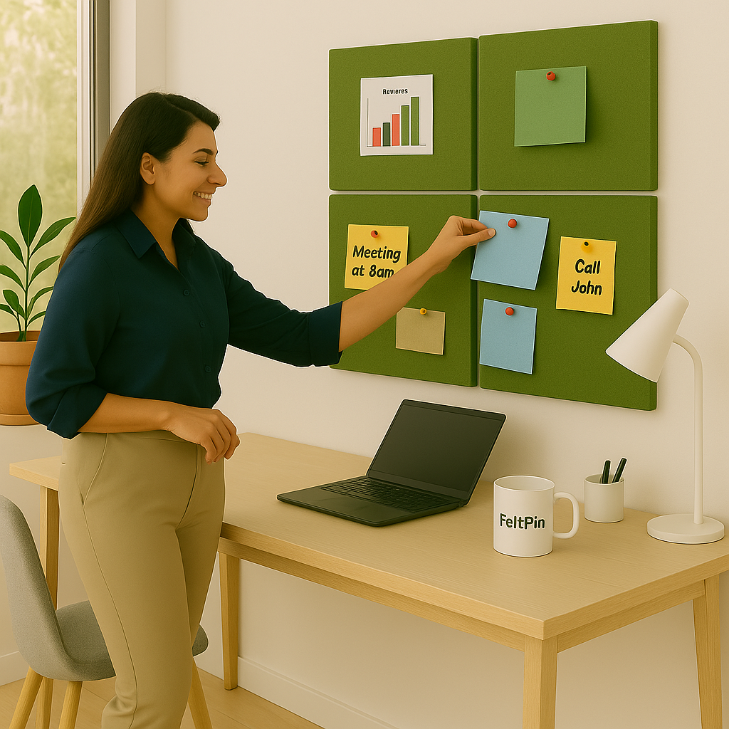 FeltPin Bulletin Board 30x30cm | Olive