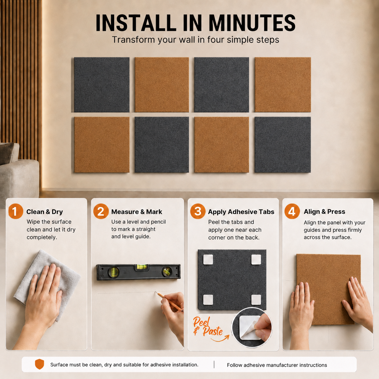 Felt PET Acoustic Panel | Office & Home Acoustics | Lava