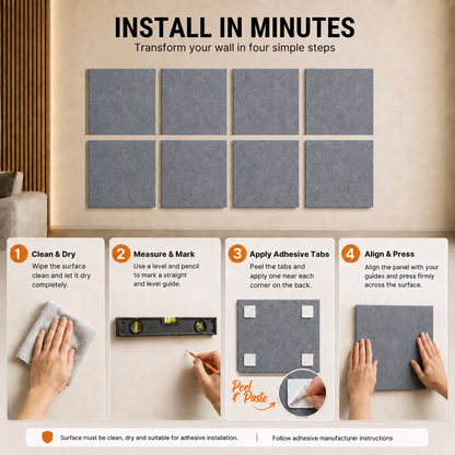 Felt PET Acoustic Panel | Office & Home Acoustics | Metal