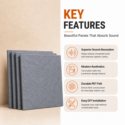 Felt PET Acoustic Panel | Office & Home Acoustics | Metal
