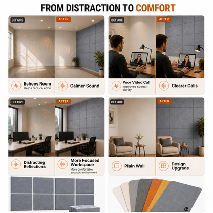 Felt PET Acoustic Panel | Office & Home Acoustics | Metal