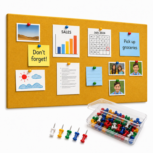 FeltPin Bulletin Board 120x60cm | Mustard
