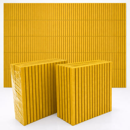 PET Acoustic Panels | 30x30cm Slats | Mustard | 8 Pcs